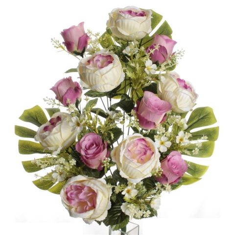 RAMO ENCARADO PEONIA CAPULLOS 6533-ROSA