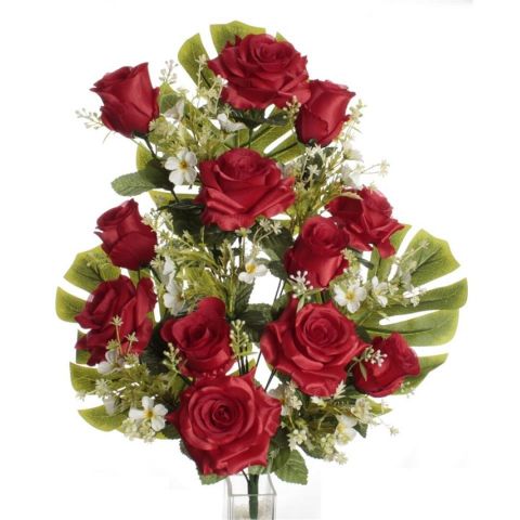 RAMO ENCARADO ROSAS CAPULLOS 6535-ROJO