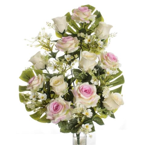 RAMO ENCARADO ROSAS CAPULLOS 6535-ROSA