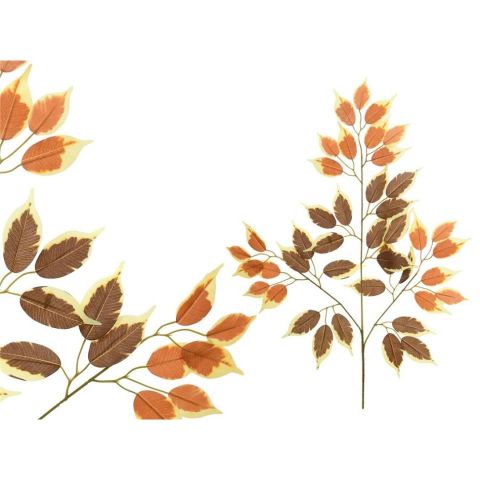 VARA HOJAS FICUS X42-63CM *MARRÓN-AMARILLA 268903