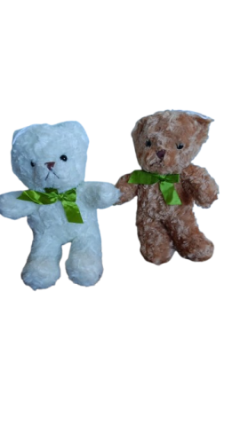 PELUCHE OSITO CON LAZO VERDE / 2 COLORES 80687