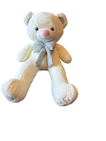PELUCHE OSO BLANCO LAZO DE CUADROS 80706