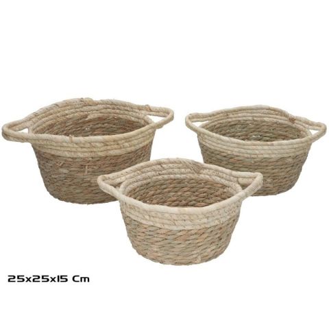 SET 3 CESTA OLIVIA 25X25X15CM *488578