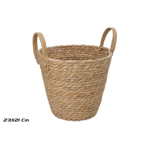 CESTA CON ASA NATURA 23X21CM *530970