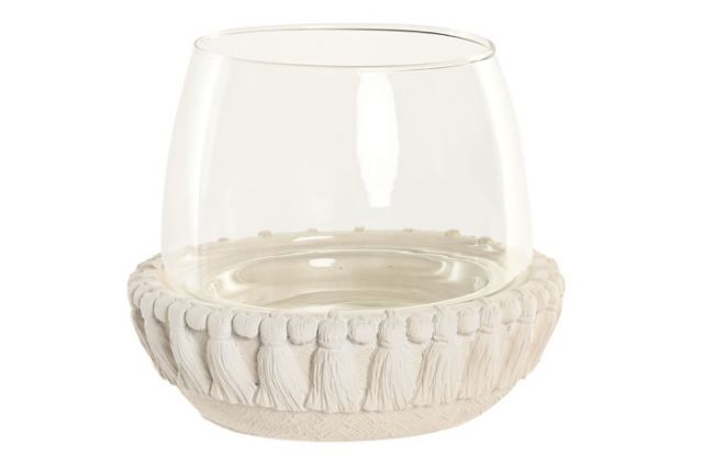 PORTAVELA CEMENTO CRISTAL 23X23X20CM *PV-221083