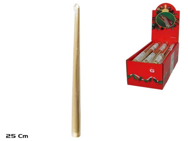 VELA BUJIA ORO LISA 25CM 45.7GR DISPLAY 59334