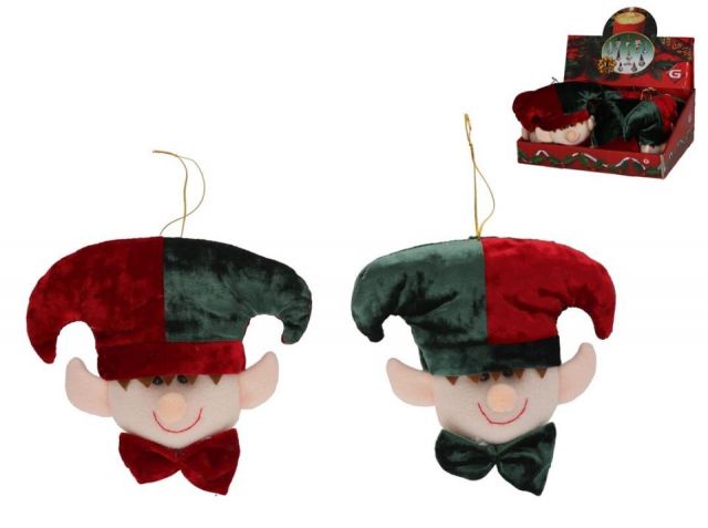 COLGANTE CABEZA ELFO 15CM 2 SURT.95248