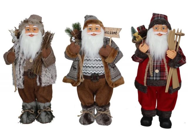 SANTA CLAUS BRAHS 60CM 3 SUR 89308