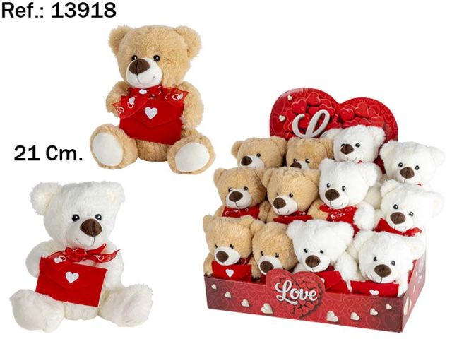 OSO SOBRE ROJO TE QUIERO 2 COL. 21CM. 13918