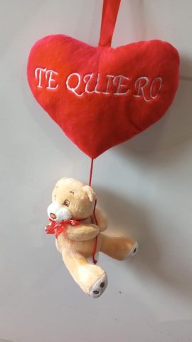 CORAZON OSO COLGANTE TE QUIERO 35CM 14040