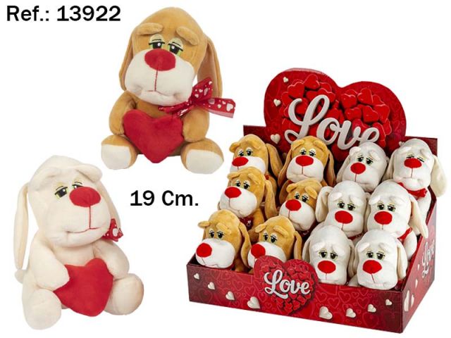 PERRO CORAZON 19 CMS 2 COL. 13922