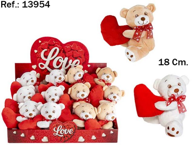 OSITO CORAZON DE LADO 18CM 13954