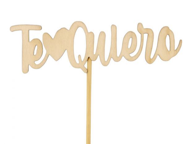 PACK 10 PICK MADERA TE QUIERO *P-1