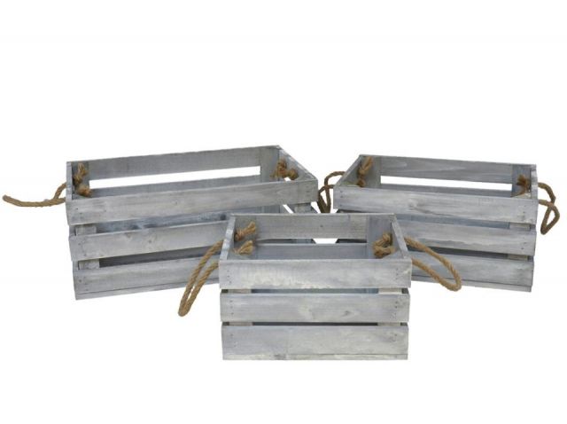 JUEGO 3 CAJA MADERA GRIS  94257