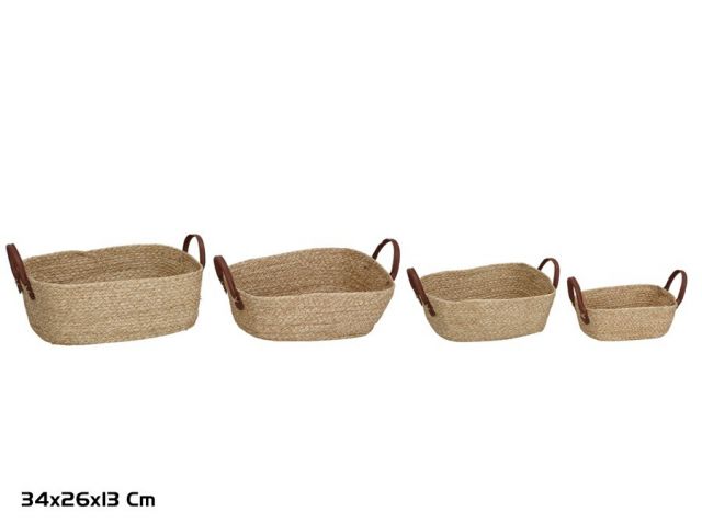 SET 4 CESTA RECTANGULAR ASA 34X26X13  69406