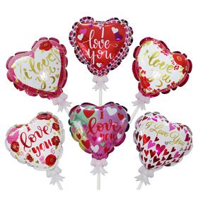 24 GLOBO LOVE 12CMS EN PALO 50 CMS 6SURT. 
