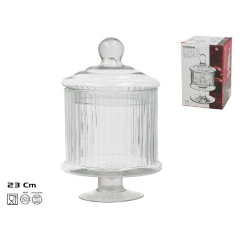 BOMBONERA CRISTAL RAYADA  23CM 443966