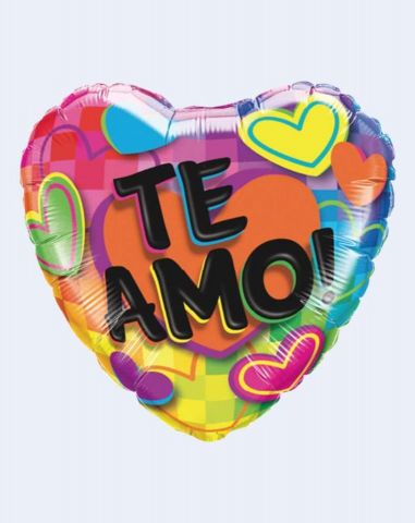 GLOBO CORAZON COLORINES TEAMO 43 CMS + PALO 40 CMS