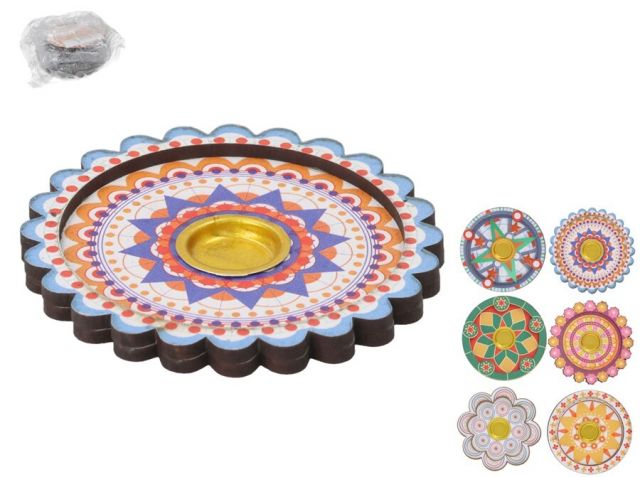 PORTA  INCIENSO CONO SURTIDO 6 COLORES 34049