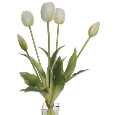 ATADO TULIPANES TACTO NATURAL X5 *BLANCO 7367