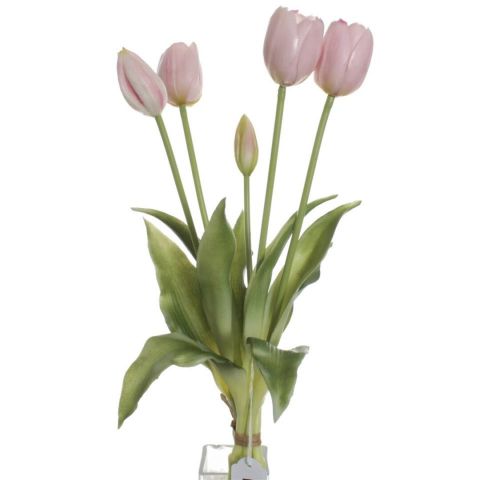 ATADO TULIPANES TACTO NATURAL X5 *ROSA 7367
