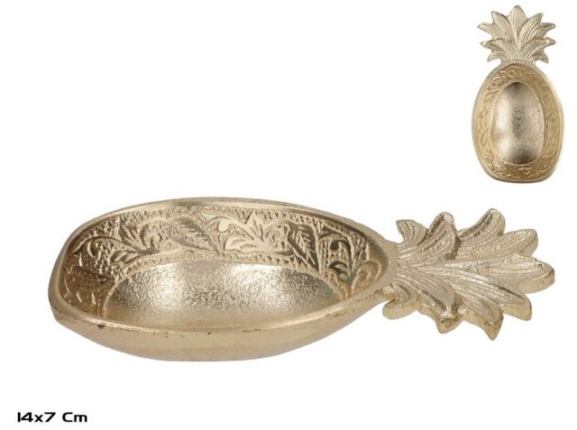BANDEJA DECORATIVA PIÑA 14X7X2CM 75229