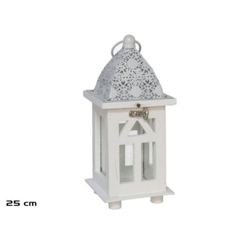 FAROL MADERA Y METAL 12X12X25CM *205809