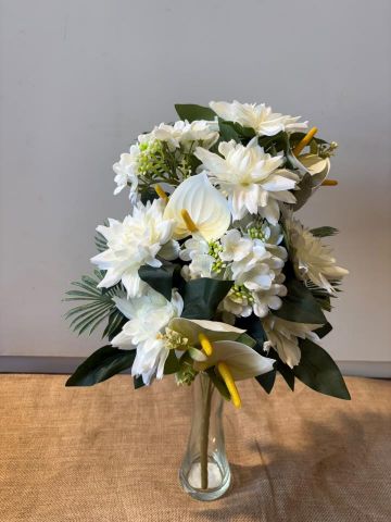 RAMO ENCARADO DALIA-ANTHURIUM *BLANCO 5716