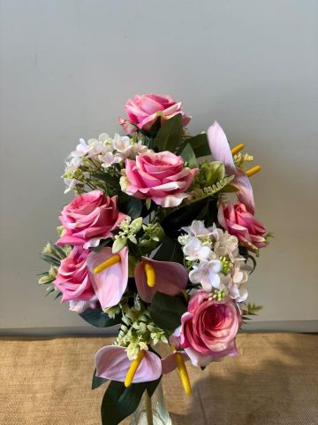 RAMO ENCARADO ROSA-ANTHURIUM *ROSA 5717