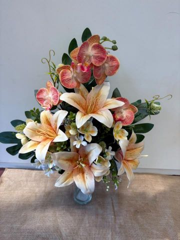RAMO ENCARADO LILIUM ORQUIDEA *SALMÓN 5683
