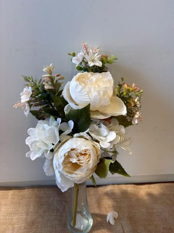 RAMO ENCARADO PEONIA HORTENSIA *BLANCO 7858
