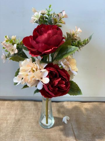 RAMO ENCARADO PEONIA HORTENSIA *ROJO 7858