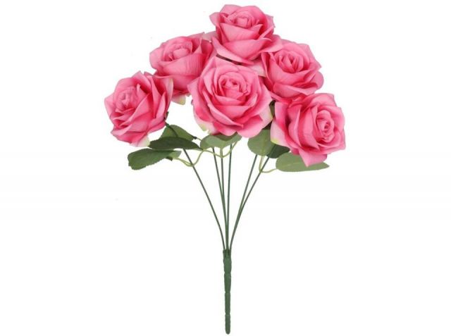 RAMO ROSAS SATIN X6 43CM *FUCSIA 586977