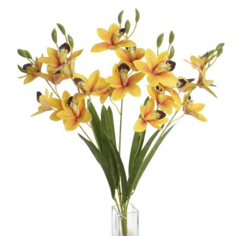 RAMO ORQUIDEA TACTO NATURAL *AMARILLO