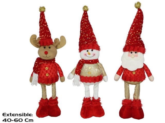 PAPA NOEL/MU?CO NIEVE/RENO 3STD 15X7X60CM 54669