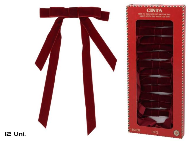 CINTA TERCIOPELO X12 18X38CM BURDEOS 63784