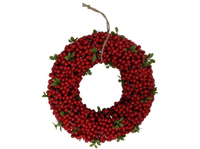 CORONA NAVIDAD BAYAS 30X30X10CM 78443
