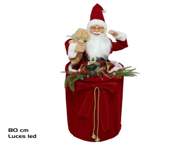 PAPA NOEL CAJA REGALO C/ LUZ 80CM 00540