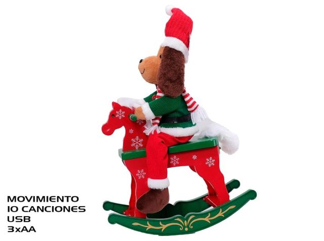 PERRO SENTADO EN CABALLITO USB 37X16X58CM 06856